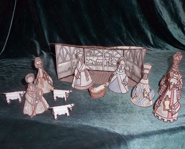 Embroidery Nativity Scene