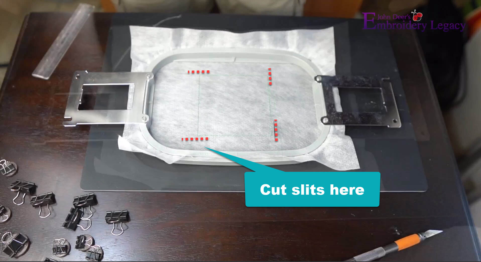 where to cut slits in stabilizer