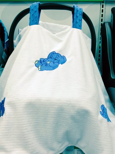 diy baby car seat embroidered