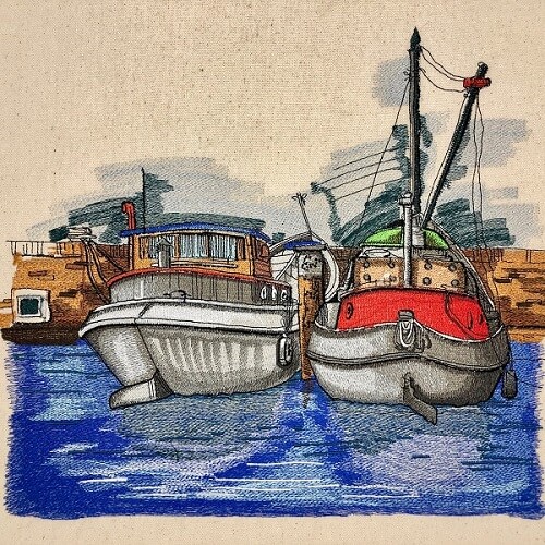Harbour Scene Large Legacy Embroidery Design