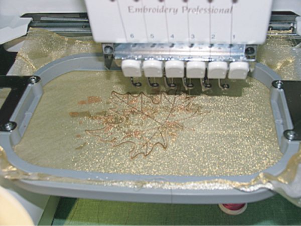 embroidering 3d embroidery leaf
