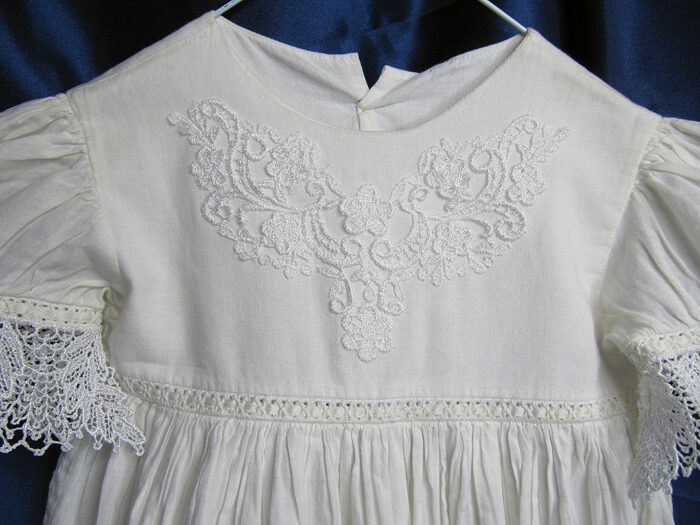 Christening gown lace bodice