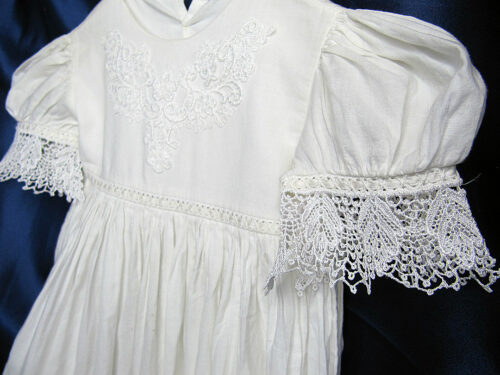 Christening Gown lace sleeves
