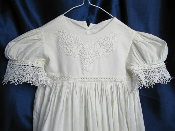 Christening Gown lace sleeves