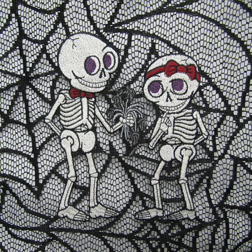 skeleton couple on black lace