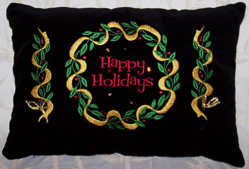 bow and boughs pillow