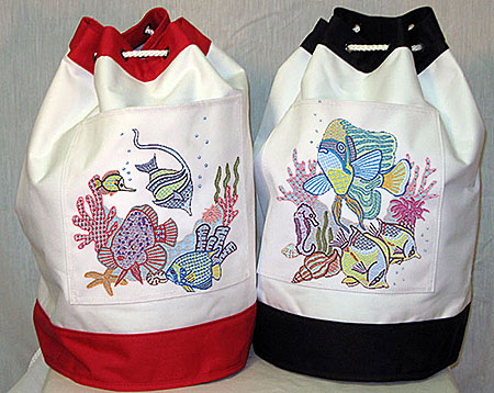 coral reef beach bags