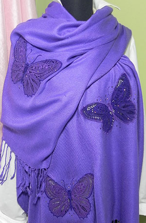 cutwork butterfly shawl