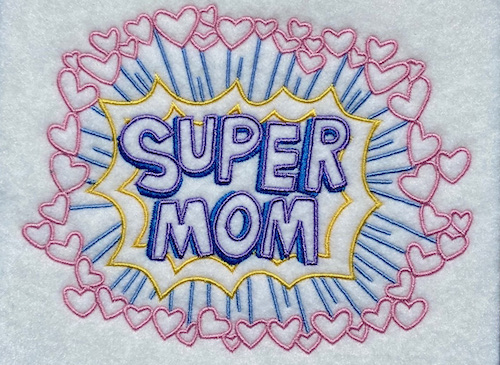 super mom free embroidery design