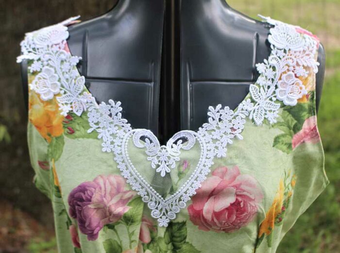 lace neckline dress
