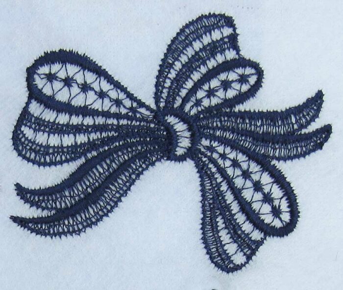 AISLE026 lace bow embroidery design in black