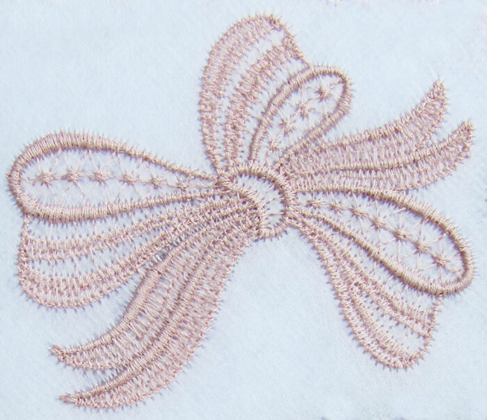 AISLE026 lace bow embroidery design in pink