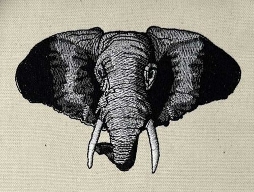 elephant head embroidery design