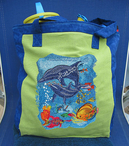 dolphins beach bag