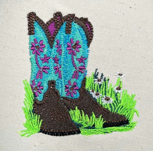 cowgirl boots embroidery design