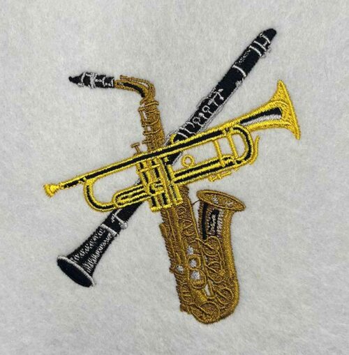 Musical instruments embroidery design