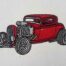 Hot Rod Coupe embroidery design
