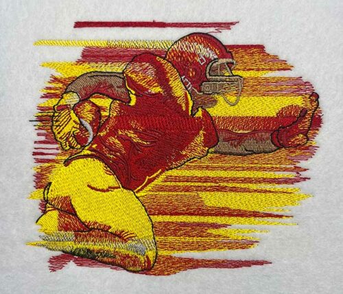 Football Flash run embroidery design