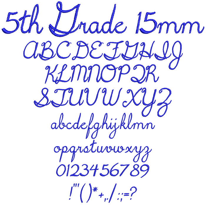5th Grade 15mm Font 1