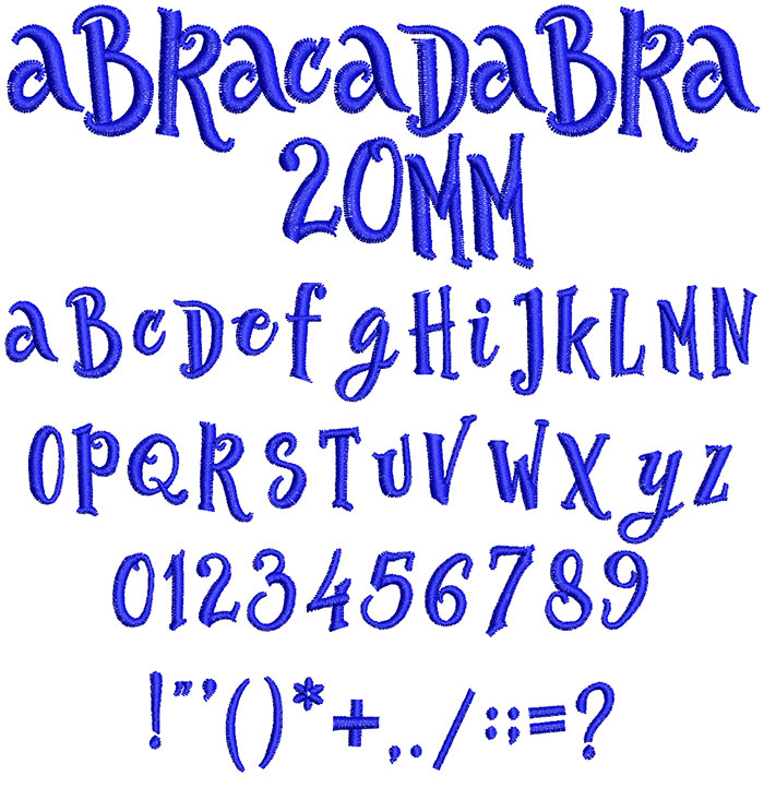 Abracadabra 20mm Font 1