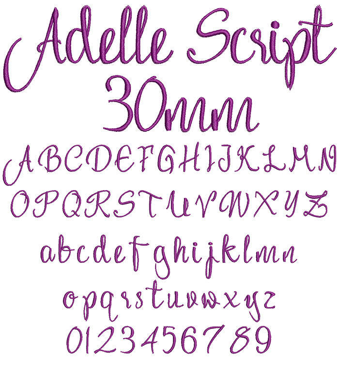Adelle Script 30mm Font 1