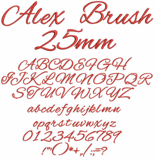 Alex Brush 25mm Font 1