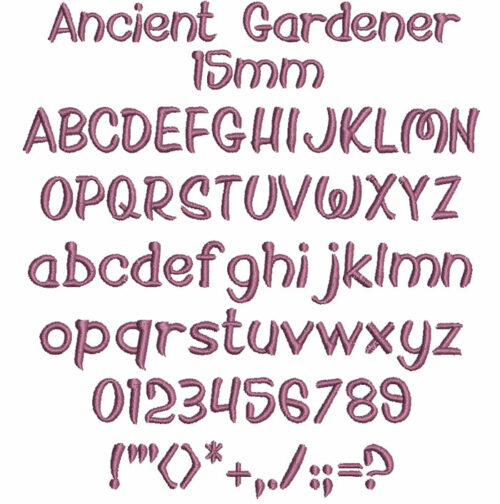 Ancient Gardener 15mm Font 1