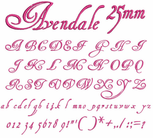 Avendale 25mm Font 1
