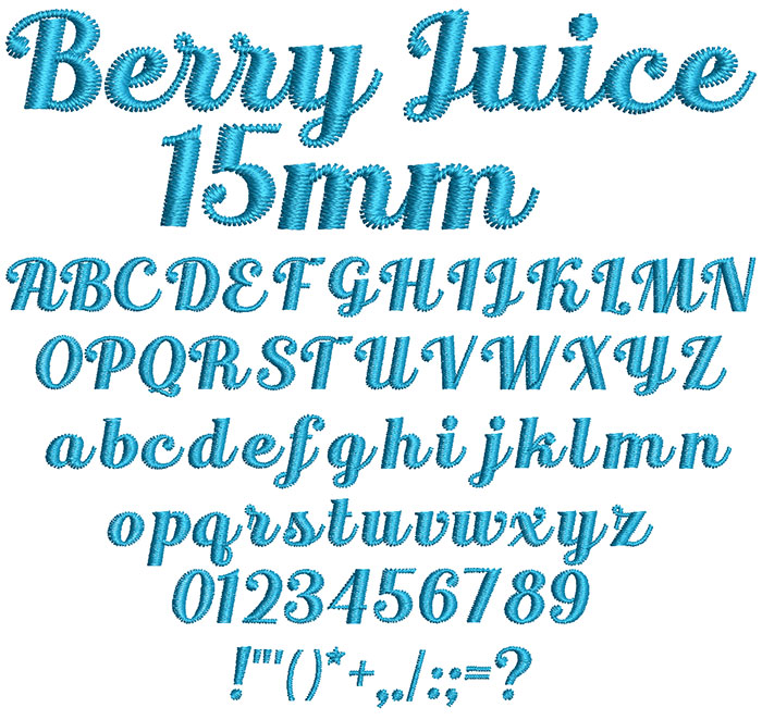 Berry Juice 15mm Font 1