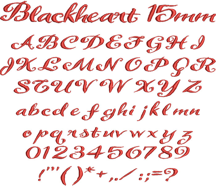 Blackheart 15mm Font 1