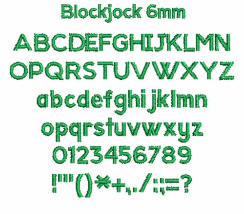 Blockjock 6mm Font 1