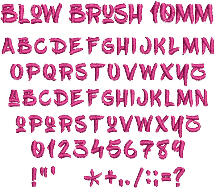 Blow Brush 10mm Font 1