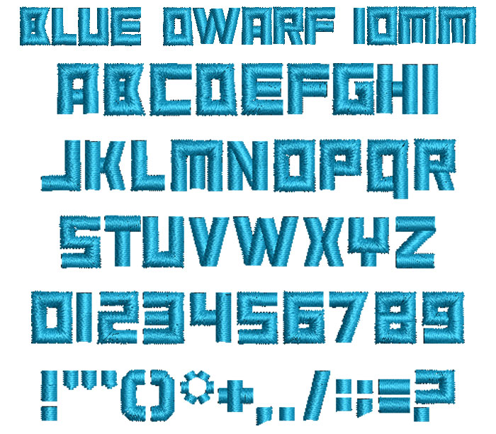 Blue Dwarf 10mm Font 1