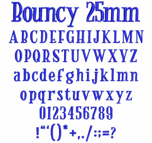 Bouncy 25mm Font 1