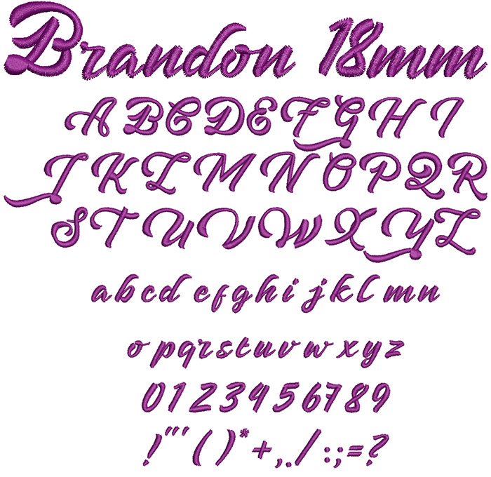 Brandon 18mm Font 1