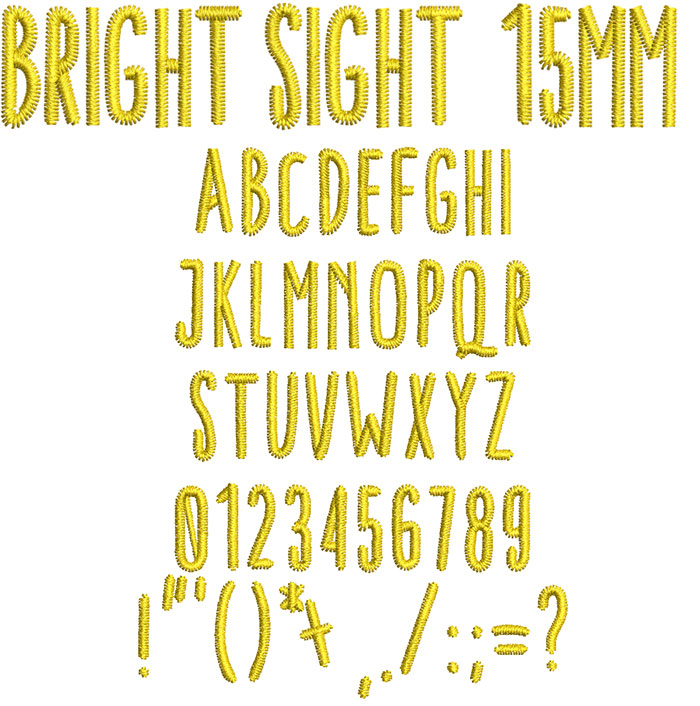 Bright Sight 15mm Font 1