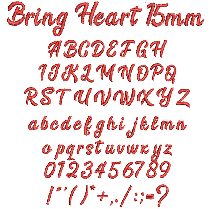 Bring Heart 15mm Font 1