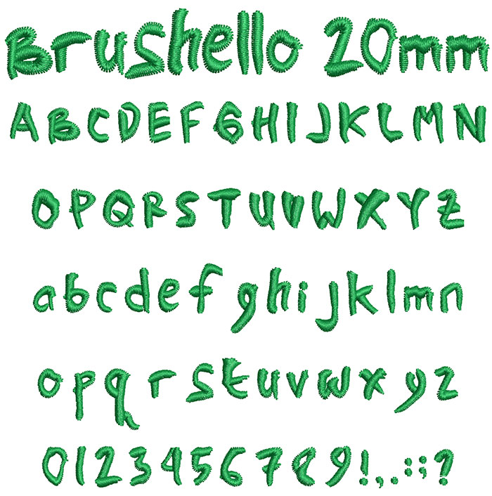 Brushello 20mm Font 1