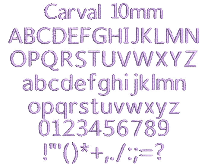 Carval 10mm Font 1