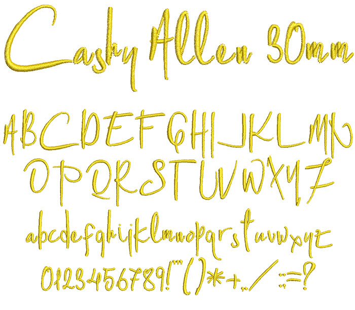 Cashy Allen 30mm Font 1