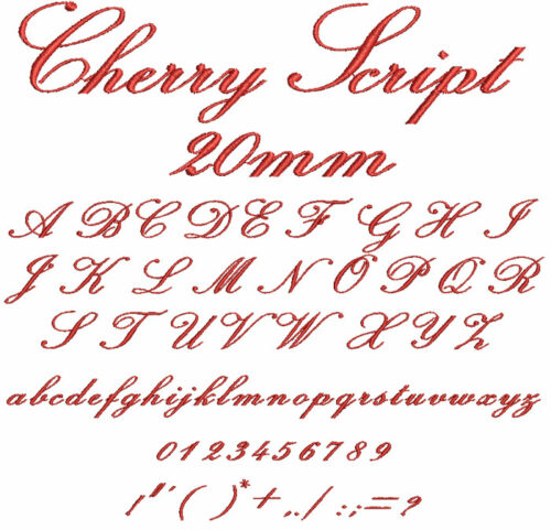 Cherry Script 20mm Font 1