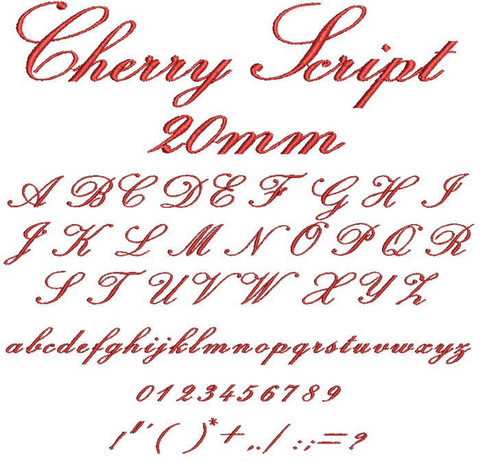 Cherry Script 20mm Font 1