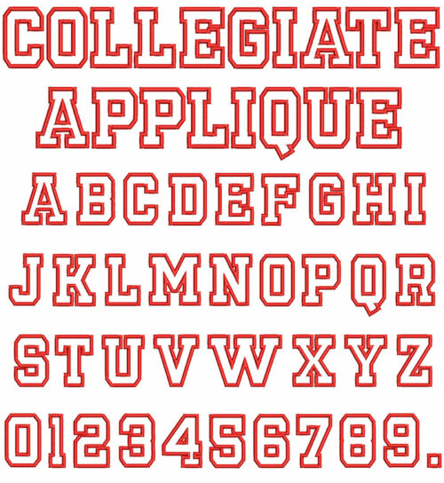Collegiate Applique Font 1