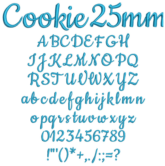Cookie 25mm Font 1