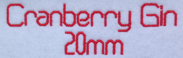 Cranberry Gin 20mm Font 3