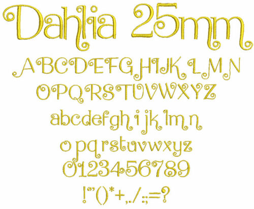 Dahlia 25mm Font 1