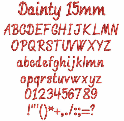 Dainty 15mm Font 1