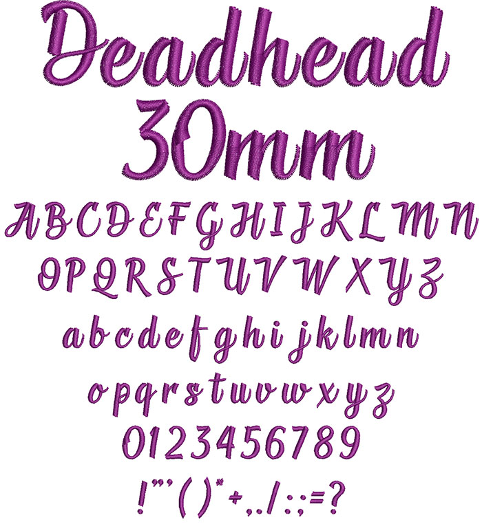 Deadhead 30mm Font 1