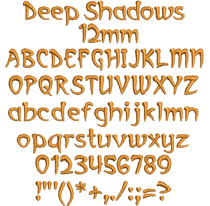 Deep Shadows 12mm Font 1