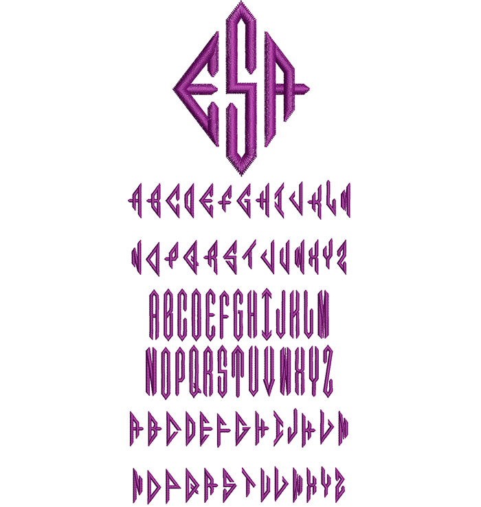 Diamond Monogram 50mm Font 1